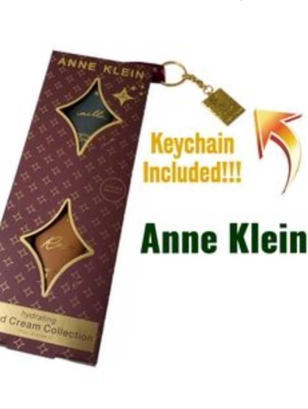 Anne Klein Hydrating Vanilla & Rose Hand Cream Set With Keychain